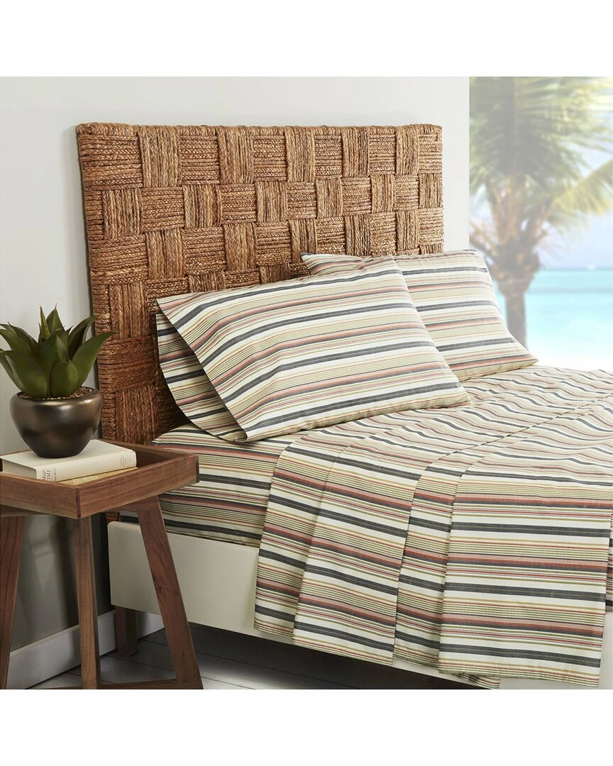 Tommy Bahama Bay Stripe 4Pc Indigo Sheet Set Home Sheets